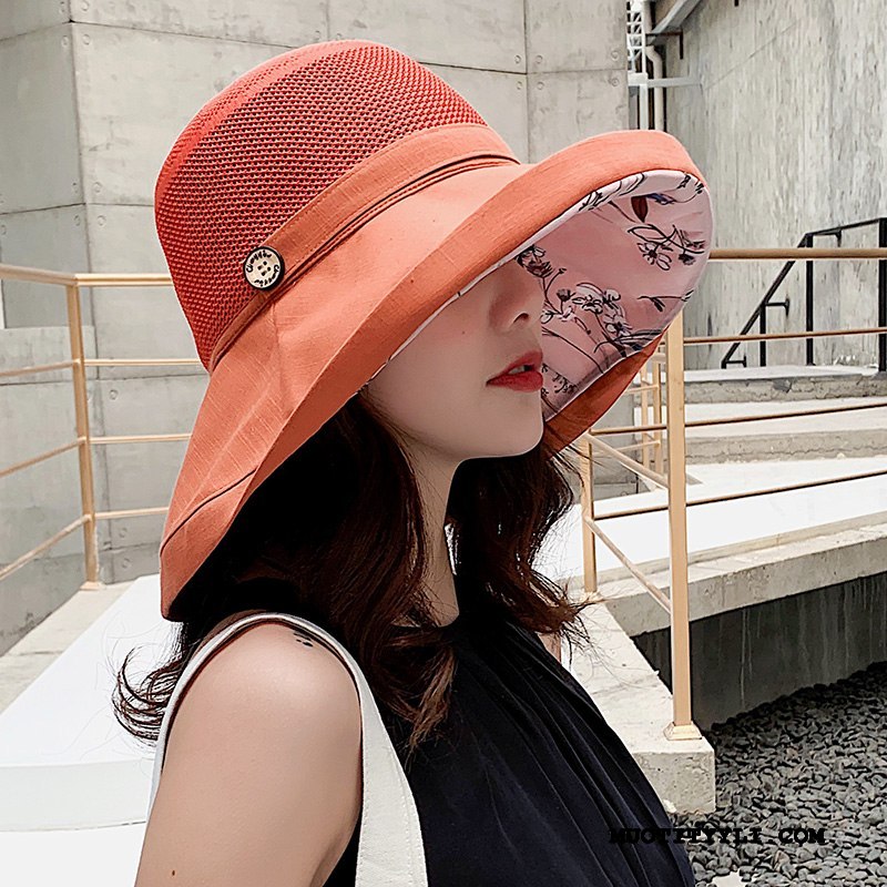 Naisten Hattu Kauppa Hengittävä Mesh Suuri Shade Aurinkovoiteet Pinkki Musta Punainen