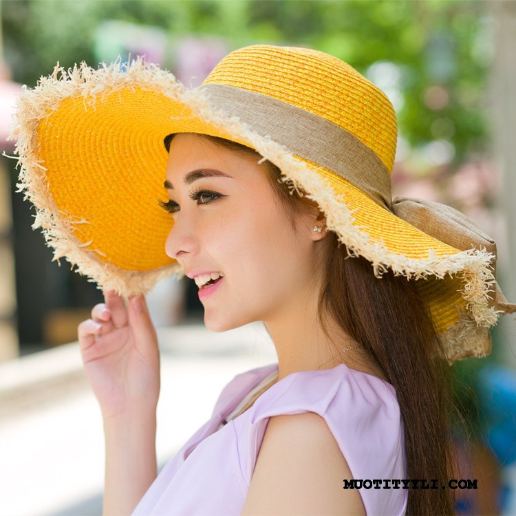 Naisten Hattu Osta Aurinkohattu Shade Ranta Matkustaminen Kesä Keltainen