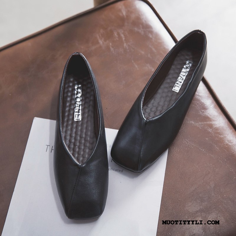 Naisten Mokkasiinit Osta Yksinkertainen Kengät 2019 Vintage Tasainen Musta