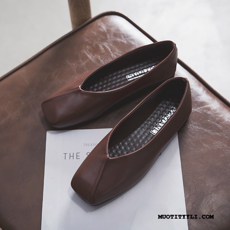 Naisten Mokkasiinit Osta Yksinkertainen Kengät 2019 Vintage Tasainen Musta