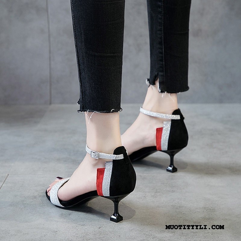 Naisten Sandaalit Halpa Naisille Opiskelija Vintage Korko Kengät Musta