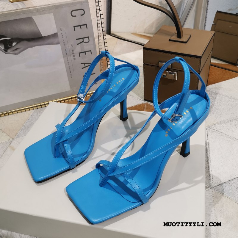 Naisten Sandaalit Myynti Seksikäs Ohut Naisille Avoin Kengät Sininen