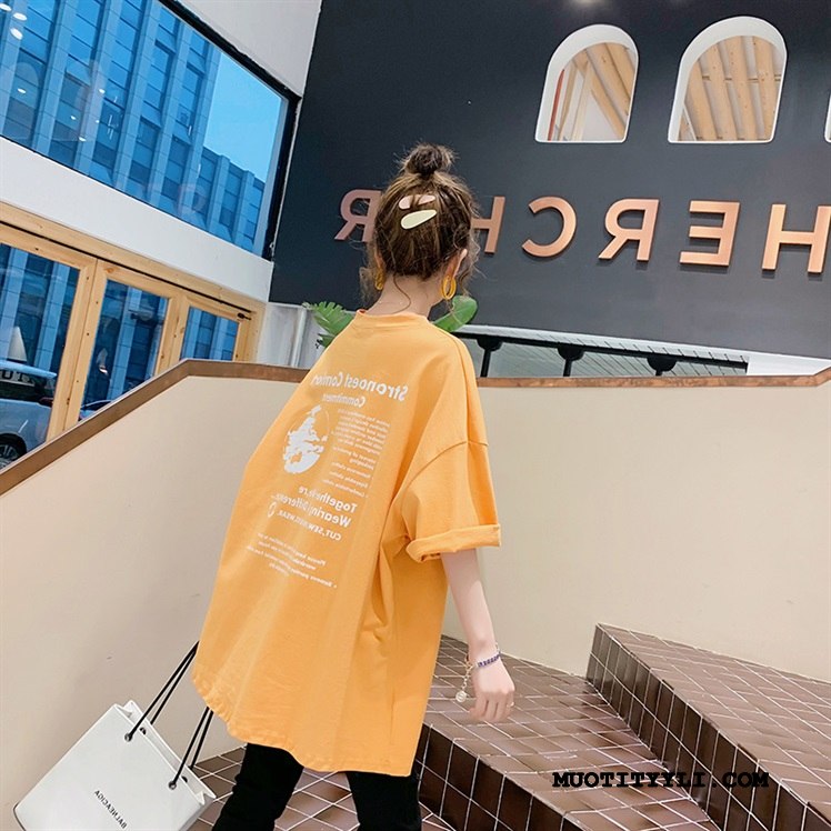 Naisten T-paidat Verkossa Lyhythihainen Suuri Löysät Takki Trendi Keltainen
