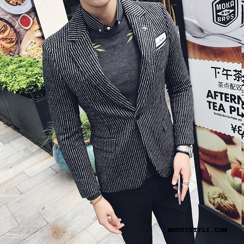 Miesten Bleiseri Halvat Casual Uusi Miehille Nuoret 2019 Musta