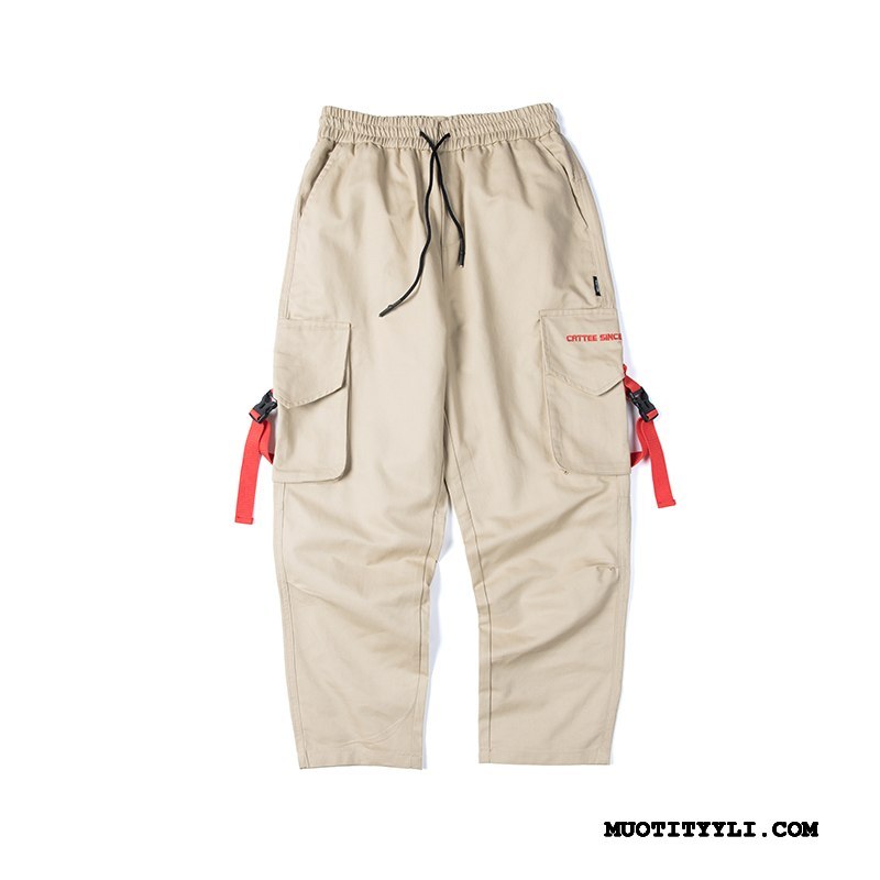 Miesten Cargo Housut Kauppa Yksinkertainen Casual Housut Kesä Suuntaus Tide-brändi Khaki