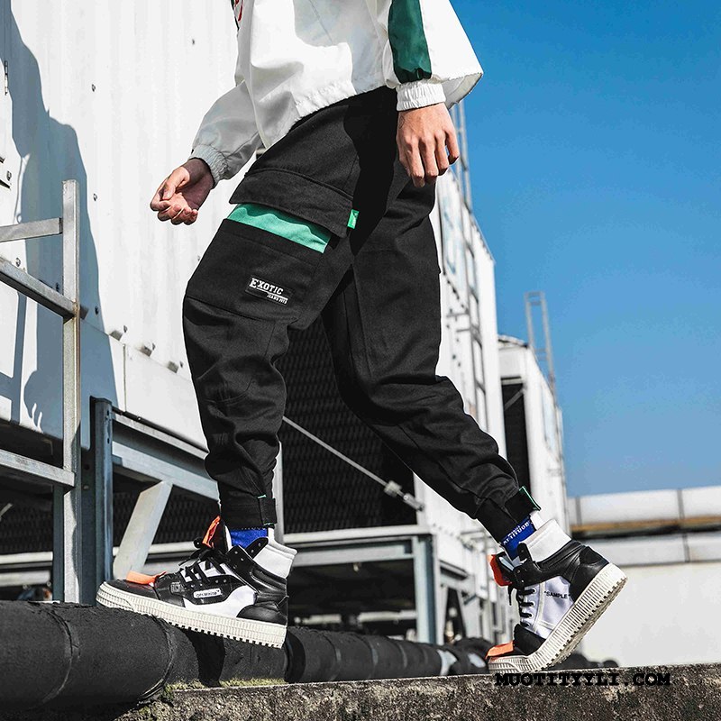 Miesten Cargo Housut Osta Uusi Suora Casual Housut Suuntaus Kevät Harmaa
