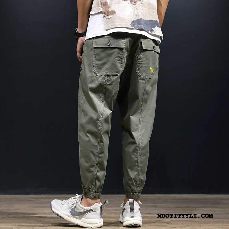 Miesten Housut Halpa Kesä Suuri Koko Casual Housut Sidonta Jalat Miehille Khaki