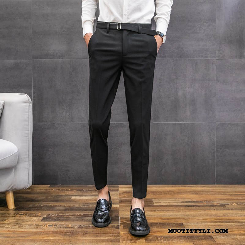 Miesten Housut Halpa Suuntaus Puku Pieni Miehille Casual Housut Sininen