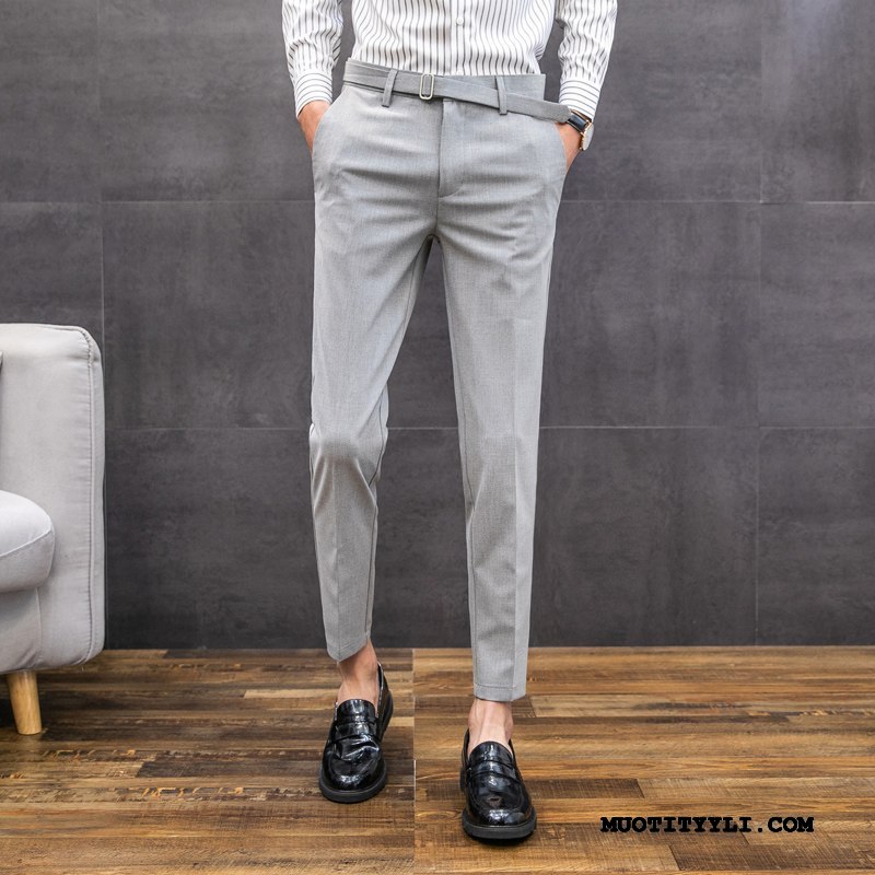 Miesten Housut Halpa Suuntaus Puku Pieni Miehille Casual Housut Sininen