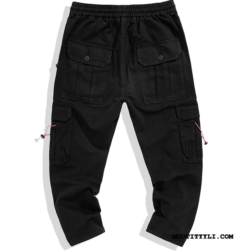 Miesten Housut Osta Suuntaus Suora Pitkä Casual Housut Cargo Housut Khaki