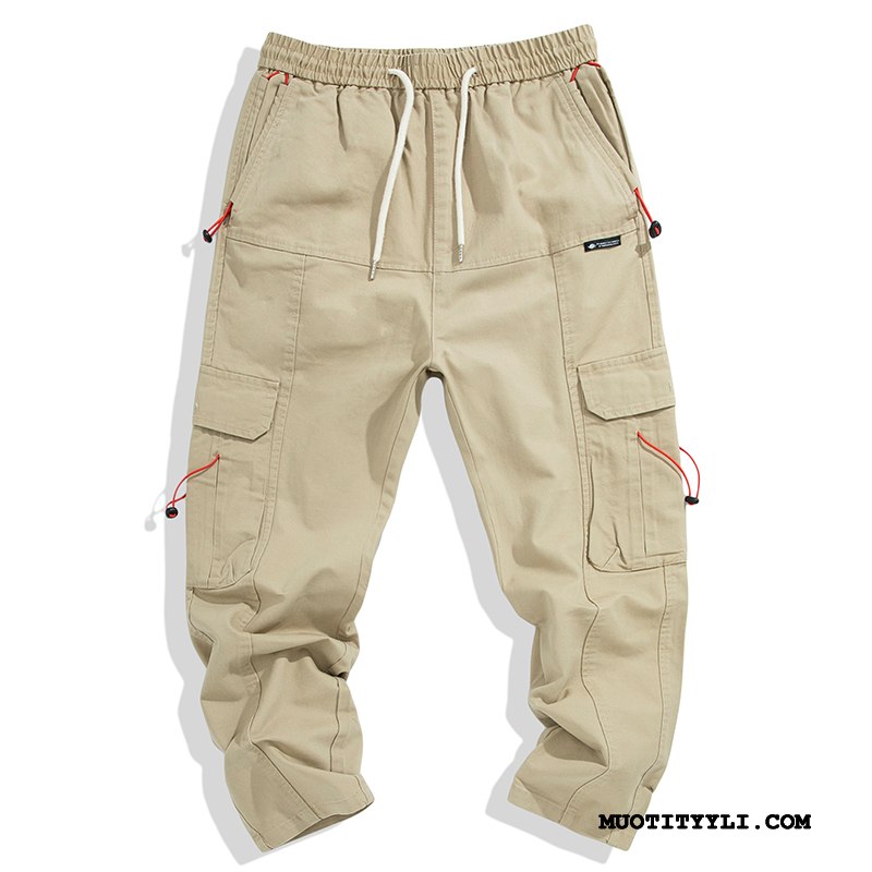 Miesten Housut Osta Suuntaus Suora Pitkä Casual Housut Cargo Housut Khaki