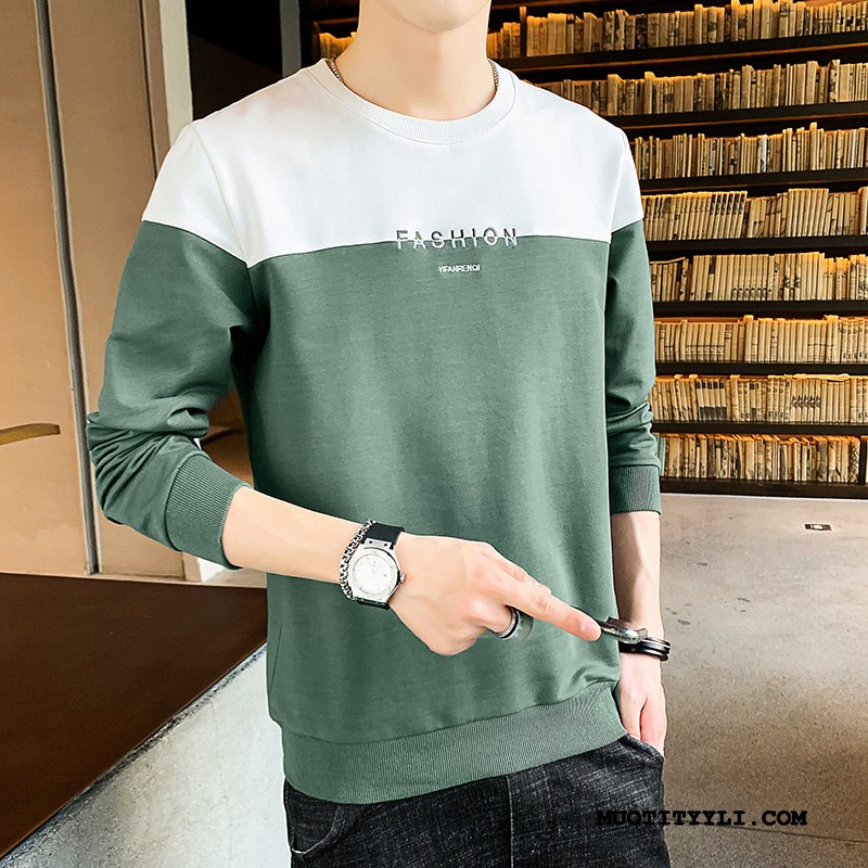Miesten Huppari Myynti Casual Pullover Pitkät Hihat Uusi Miehille Värisävyt Valkoinen