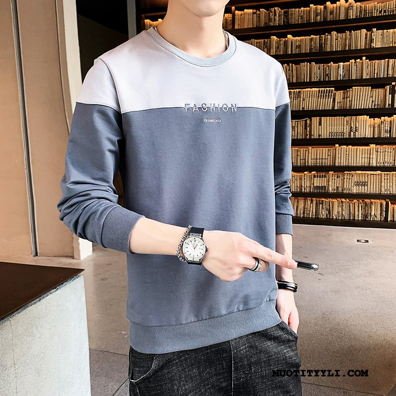 Miesten Huppari Myynti Casual Pullover Pitkät Hihat Uusi Miehille Värisävyt Valkoinen