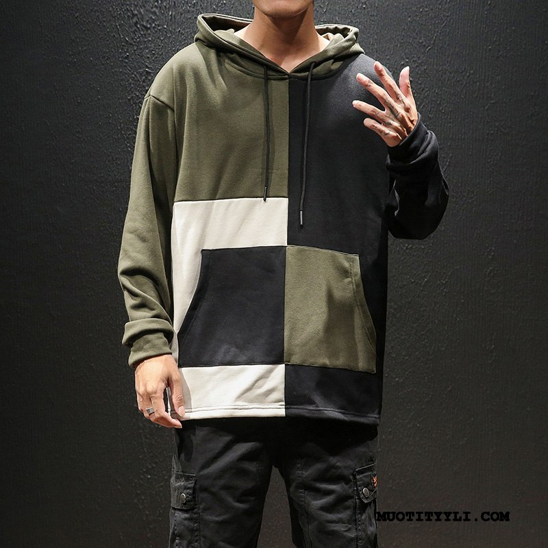 Miesten Huppari Verkossa Pullover Liitos Komea Casual Löysät Sininen