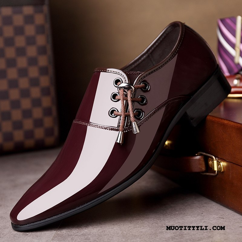 Miesten Nahkakengät Netistä Brittiläinen Rento Nuoret Patent Leather Miehille Musta