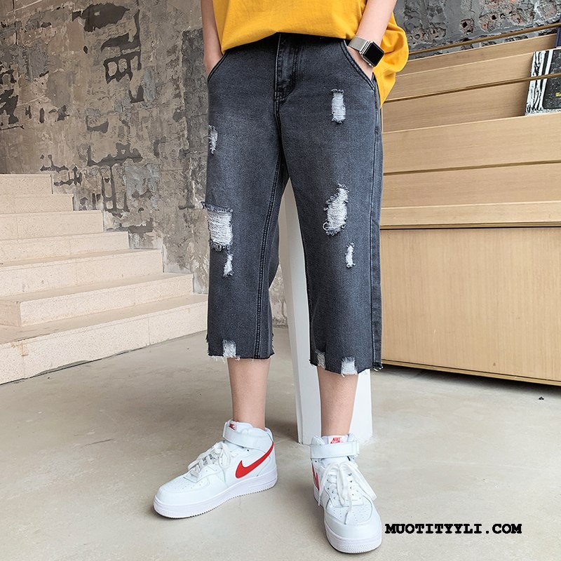 Miesten Shortsit Myynti Casual Denimi Capri Housut Löysät Suuntaus Sininen