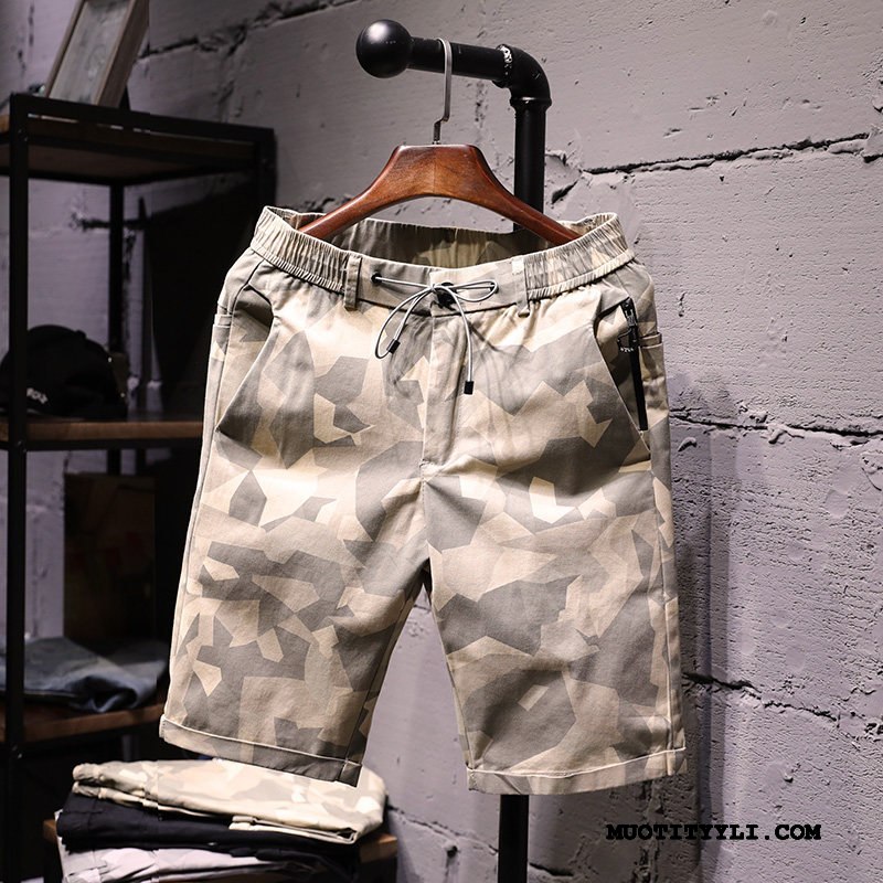 Miesten Shortsit Osta Miehille Suuntaus Casual Capri Housut Urheilu Naamiointi Musta