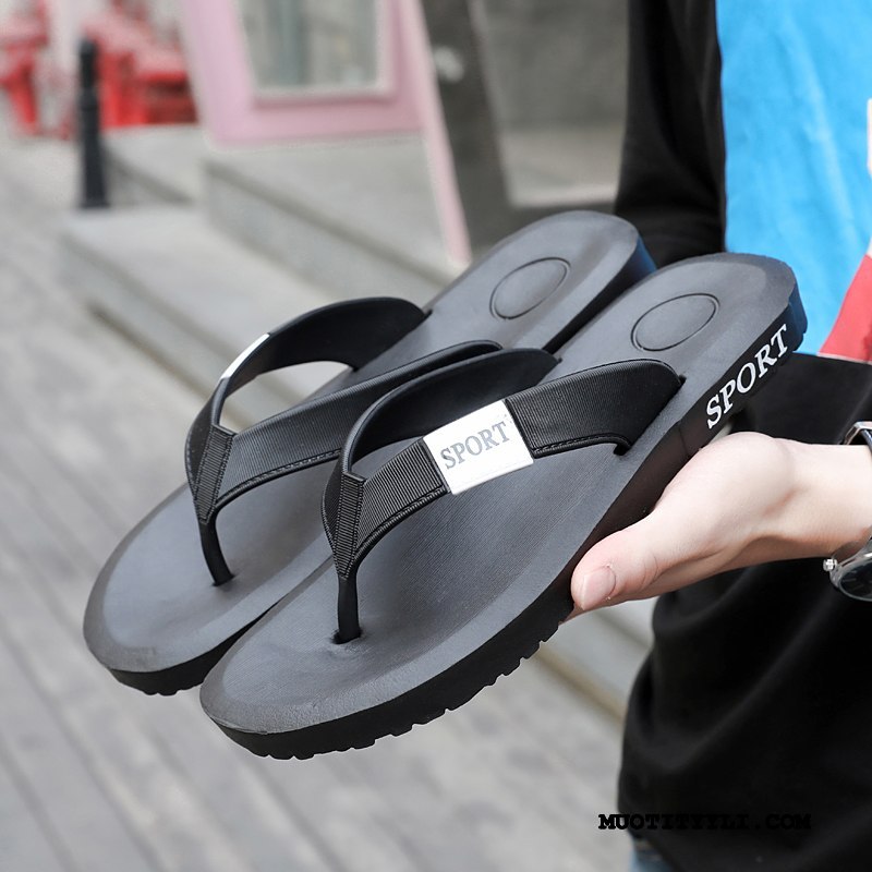 Miesten Varvassandaalit Netistä Liukumaton Kumi 2019 Rannalle Suuntaus Musta