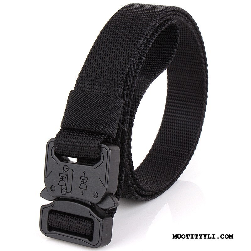 Miesten Vyö Alennus 5cm Nopea Kuiva Päätypuoli Nylon Opiskelija Musta