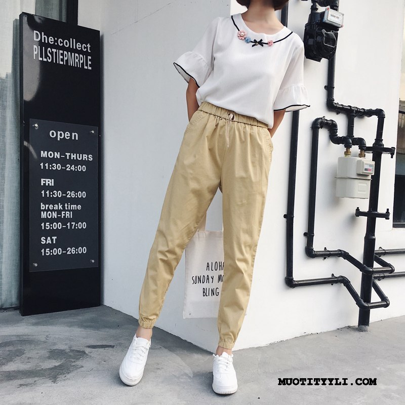 Naisten Housut Halvat Naisille Komea Ohut Cargo Housut Casual Housut Musta