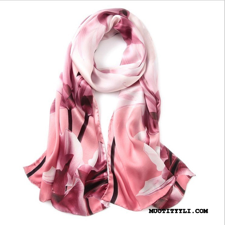 Naisten Huivi Verkossa Silkki Helma Mulberry Silkki Naisille Pitkä Sininen