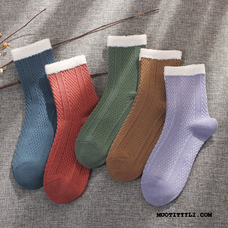 Naisten Sukat Kauppa Pitkä Sukka Vintage Mid Talvi Etninen Sininen