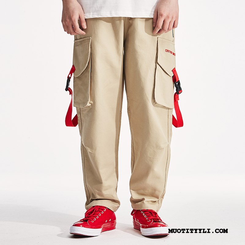 Miesten Cargo Housut Kauppa Yksinkertainen Casual Housut Kesä Suuntaus Tide-brändi Khaki