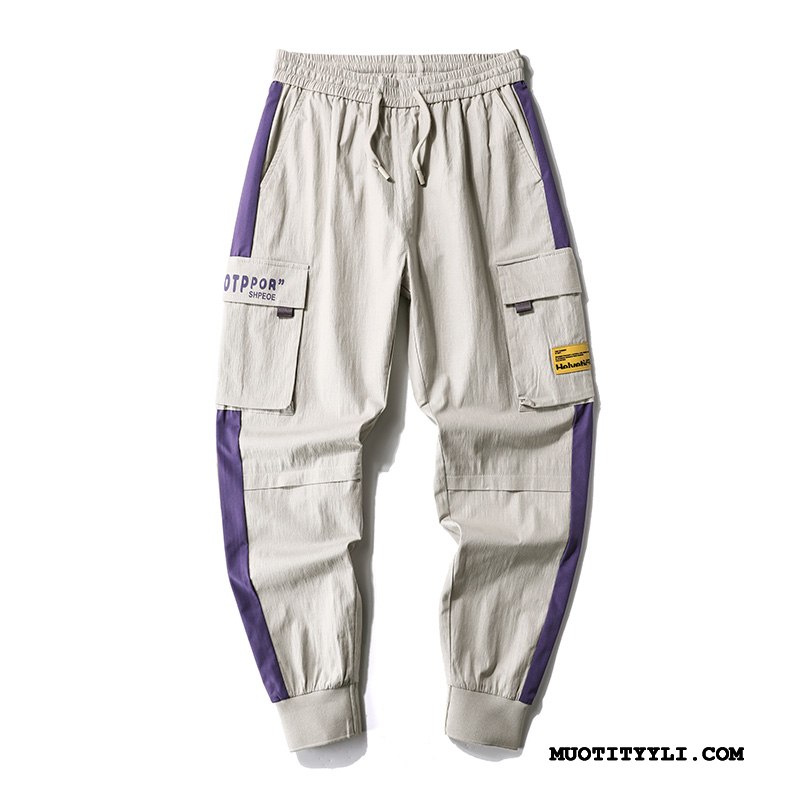 Miesten Cargo Housut Verkossa Casual Housut Löysät Miehille Suora Sidonta Jalat Violetti