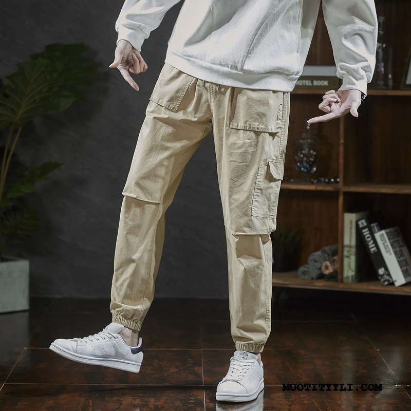 Miesten Housut Halpa Kevät Tide-brändi Miehille 2019 Cargo Housut Khaki
