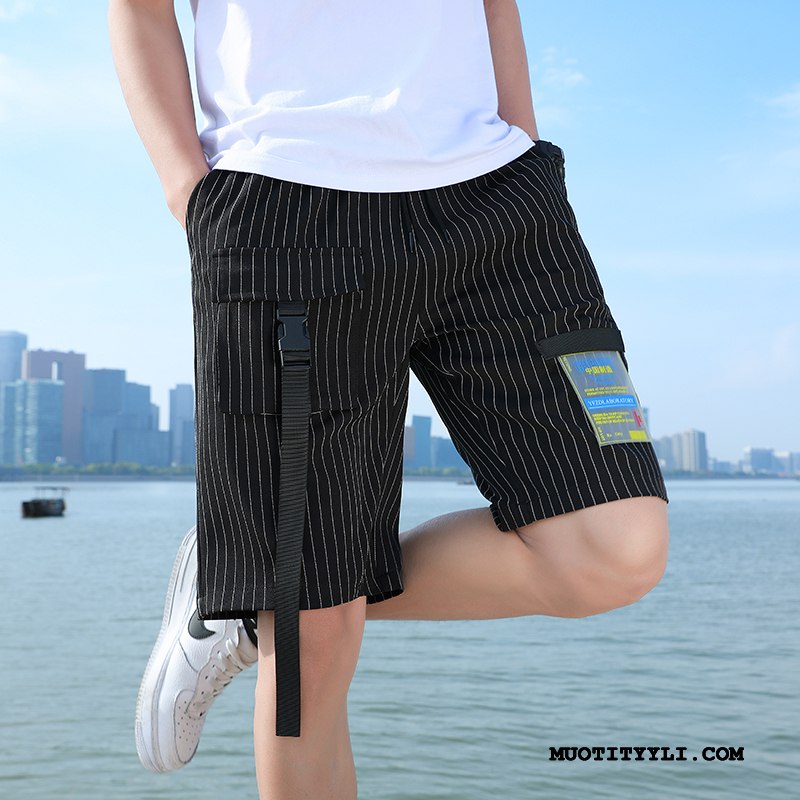 Miesten Shortsit Halvat Sortsit Uusi Miehille Suora Casual Housut Musta