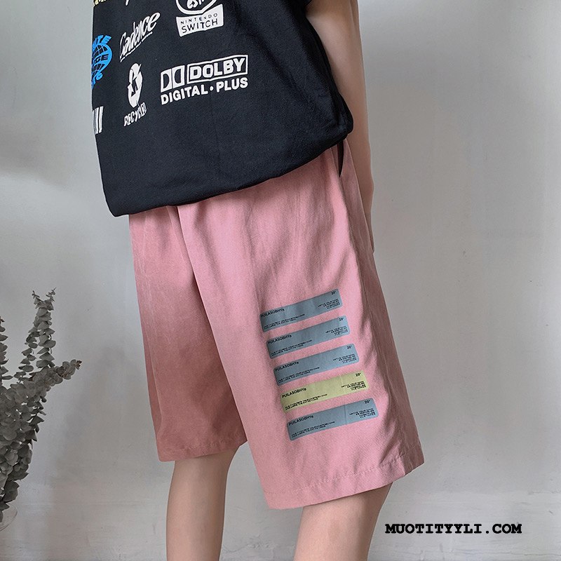 Miesten Shortsit Kauppa Löysät Suuntaus Miehille Housut Casual Pinkki Punainen