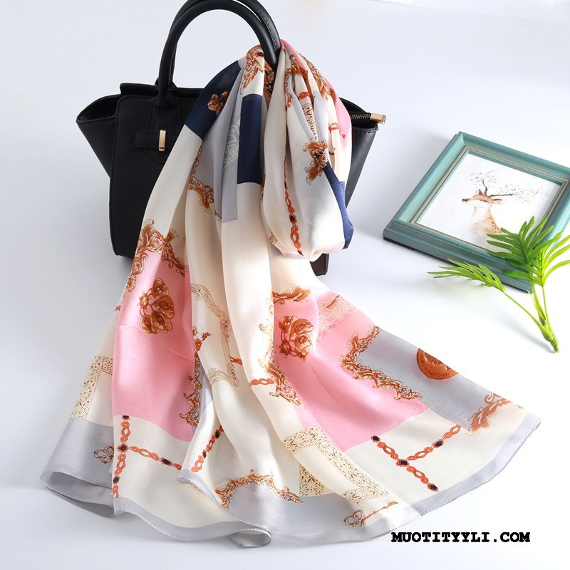 Naisten Huivi Verkossa Silkki Talvi Mulberry Silkki Eurooppa Naisille Pinkki