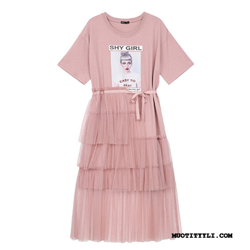 Naisten Mekko Halvat Pitkässä Osassa Leninki Naisille Vintage Uusi Pinkki Punainen