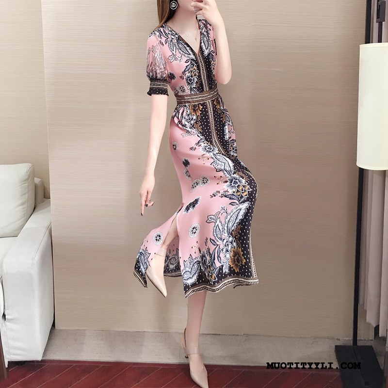 Naisten Mekko Kauppa Uusi Naisille Sifonki Kesä Cheongsam Pinkki